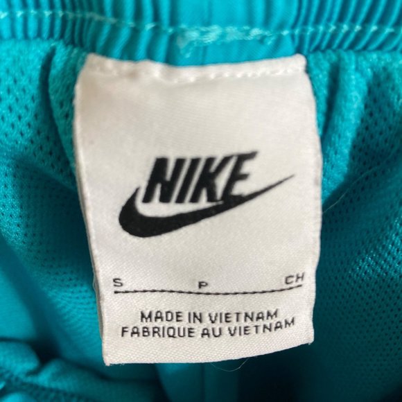 Nike Y2K Swim Trunks Mens Small Turquoise Liner inside Swoosh Spellout  Pockets - Picture 3 of 6